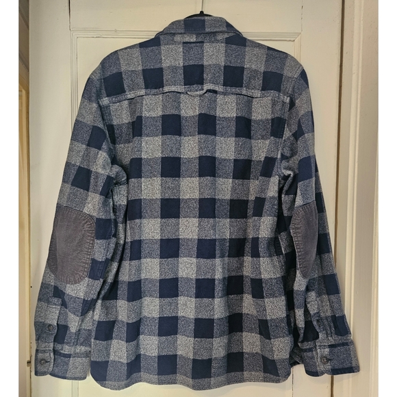 ROOTS Men's Park Plaid Shirt Blue Grey Flannel Large - Picture 11 of 14